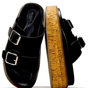 Project Cloud Platform Womens Sandals - Memory Foam  Wedges (size, Black, 8)